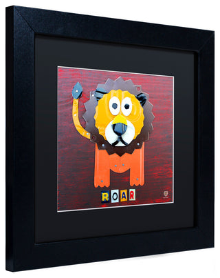 "Roar The Lion" Matted Framed Canvas Art by Design Turnpike