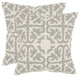 Moroccan Pillows, Set of 2, Light Gray, 22" Square