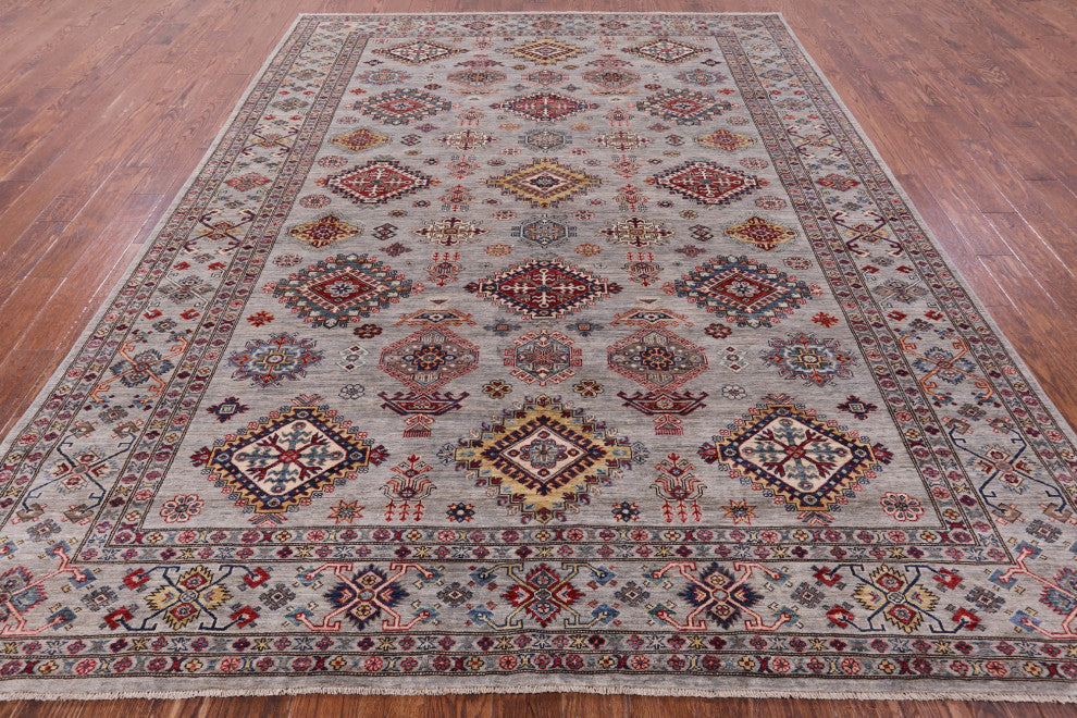 8' 10" X 11' 5" Super Kazak Hand Knotted Wool Rug Q9508