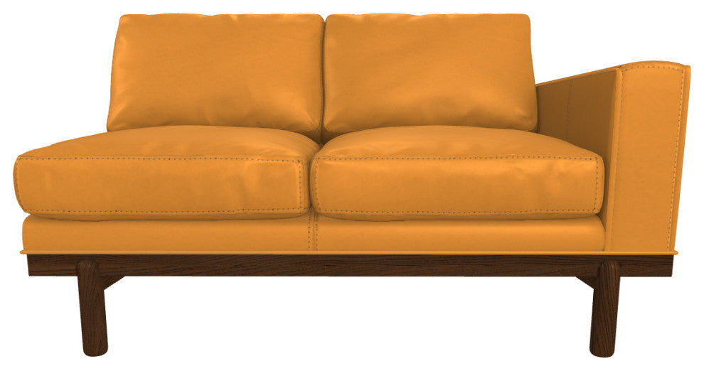 Cantor Right Arm Leather Sofa, Finish: Pumpernickel, Leather: Saffron
