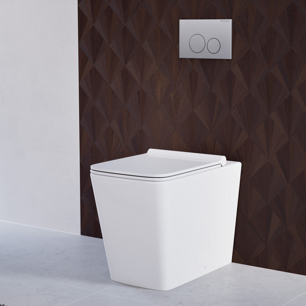 Concorde Back to Wall Concealed Tank Toilet Bowl Bundle, Glossy White