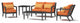 Thelix 5 Piece Sunbrella Outdoor Patio Seating Set, Tikka Orange