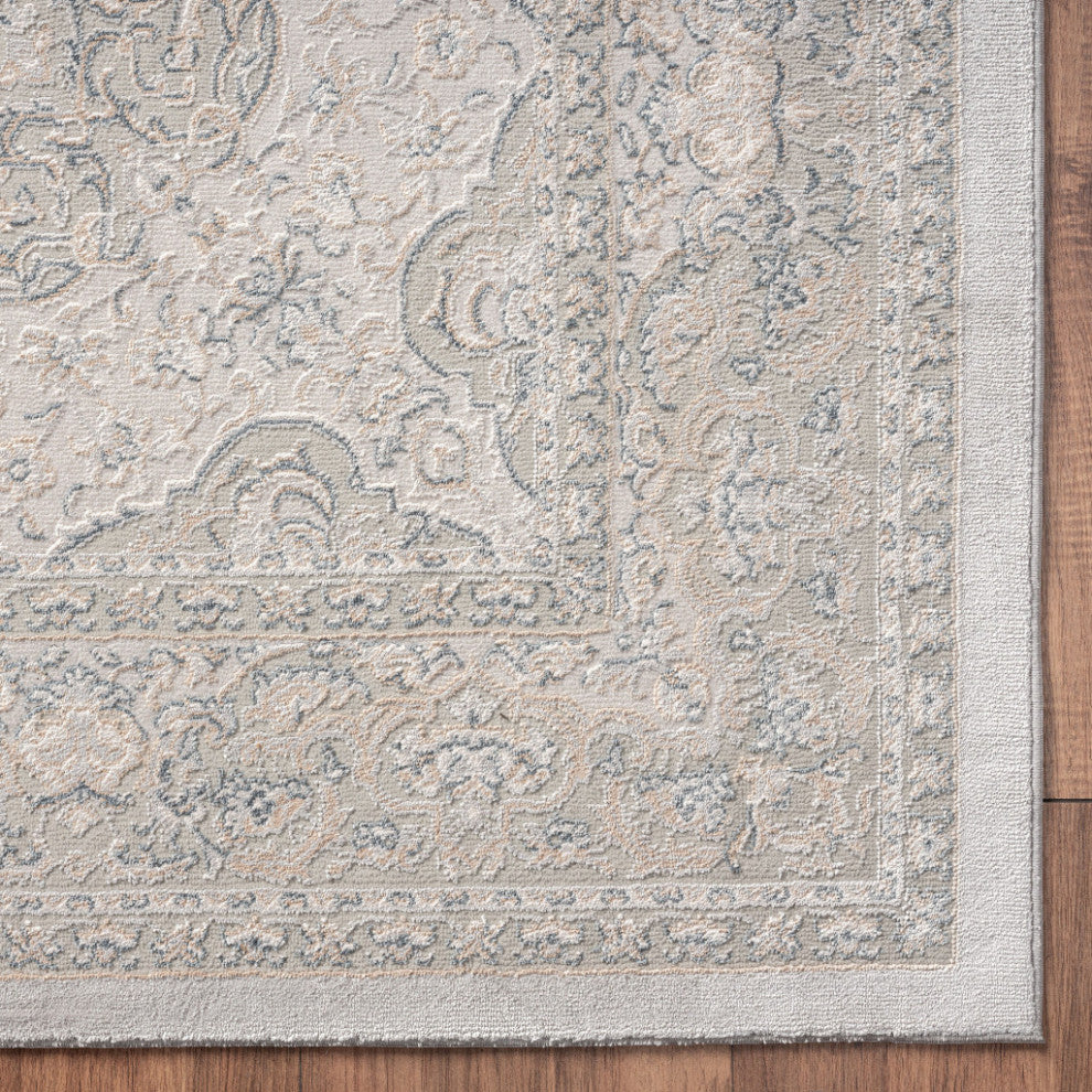 8x11 Gray Medallion Area Rug