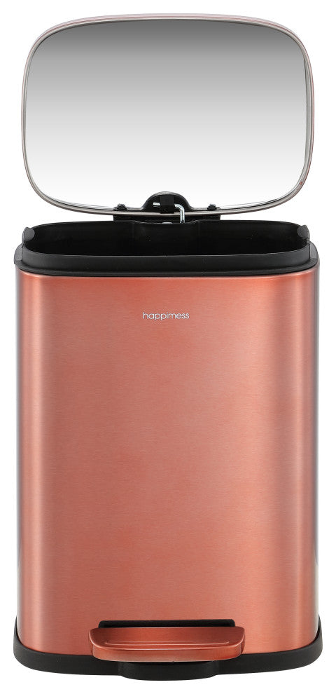 Connor 13-Gallon Trash Can With Soft-Close Lid and Mini Trash Can, Rose Gold