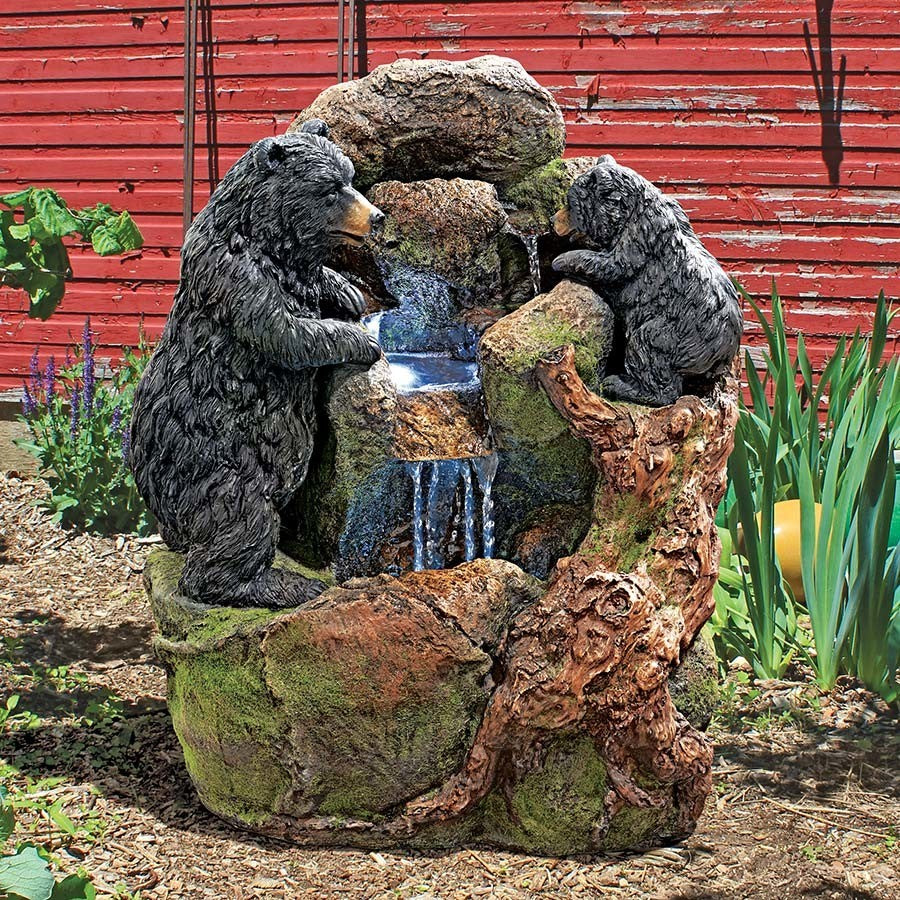 Grizzly Gulch Black Bear Sculptural Fountain