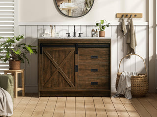 Home Living 42" Single Bathroom Vanity, Expresso