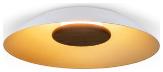 Volo 18" Flush Mount, Cava, Walnut Disc, Integrated LED, 4000k