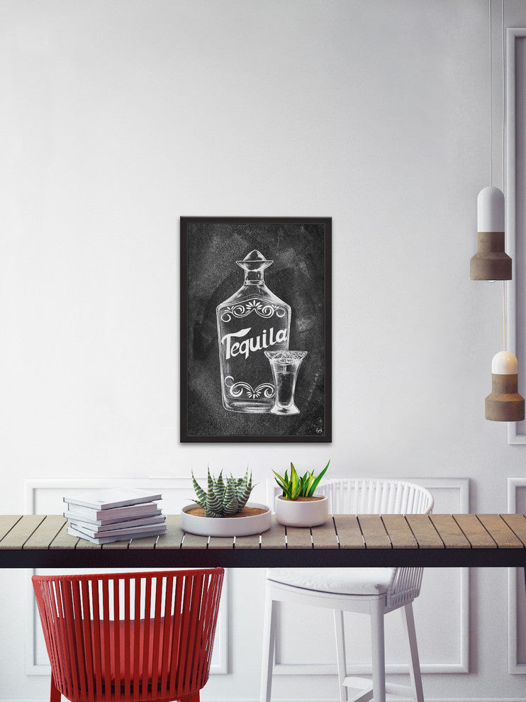"Tequila Bottle" Framed Painting Print, 12"x18"