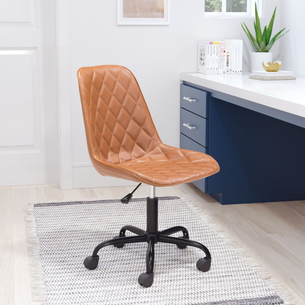 Camel Stylized Faux Leather Office Chair