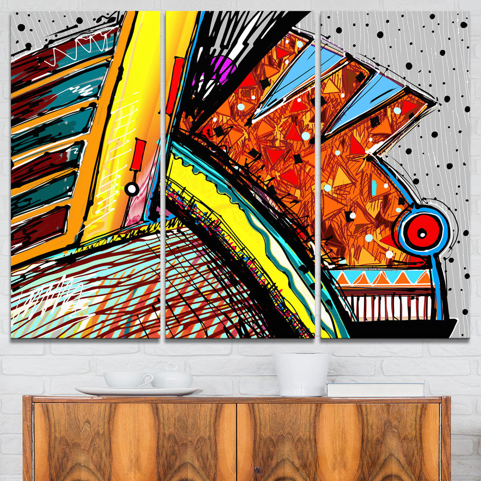"Colorful Abstract Illustration" Art Canvas Print, 3 Panels, 36"x28"