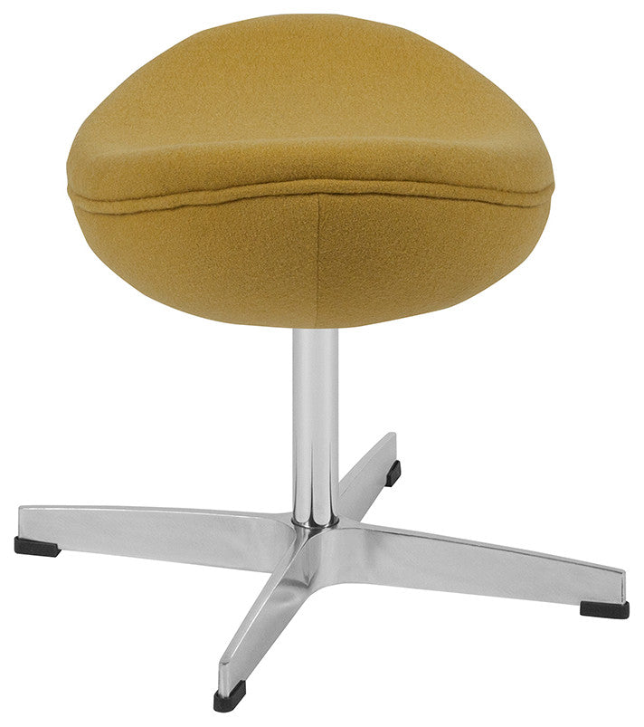 Citron Wool Fabric Ottoman