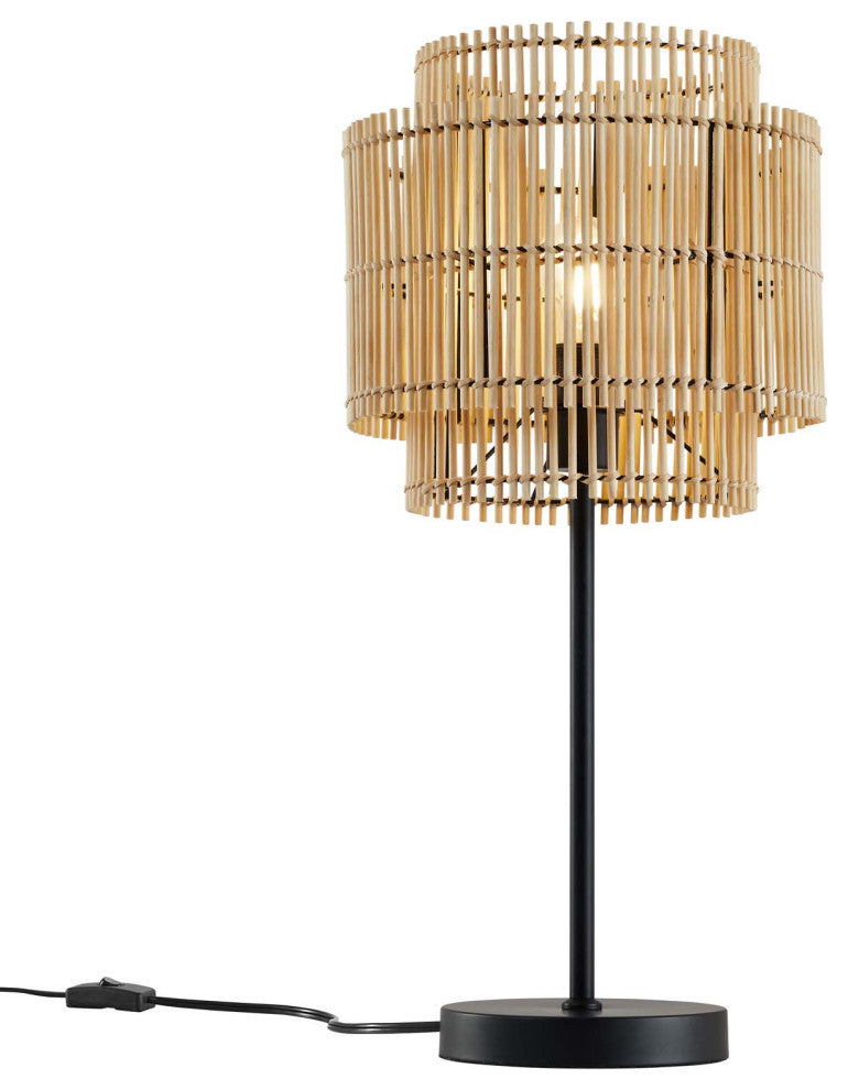 Table Lamp, Natural, Wood, Modern, Living Kitchen Cafe Bistro Hotel Restaurant