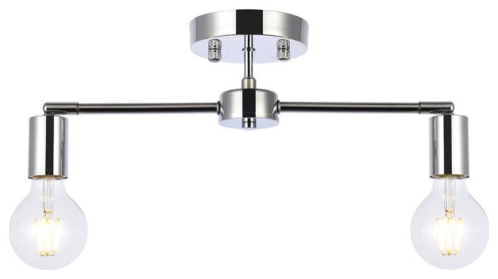 Zac 2-Light Chrome Flush Mount