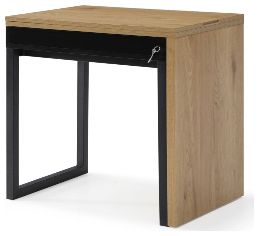 Loft Lyfe Arwen Desk, Extendable, Space Saving Design, Natural/Black