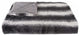 50" X 70" Gray and White Faux Fur Striped Plush Throw Blanket