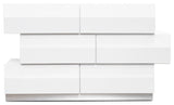 Spain Modern White Zigzag 6-Drawer Bedroom Dresser