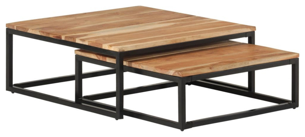 vidaXL Nesting Coffee Tables 2 pcs Solid Acacia Wood