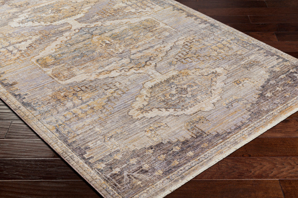 Surya Aida AAD-2303 Machine Woven Area Rug, Beige, 2'7" x 9'
