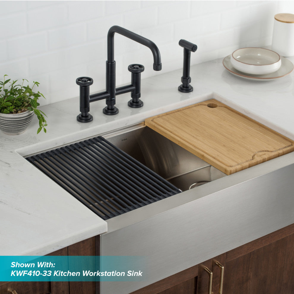 Urbix Bridge Kitchen Faucet, Matte Black