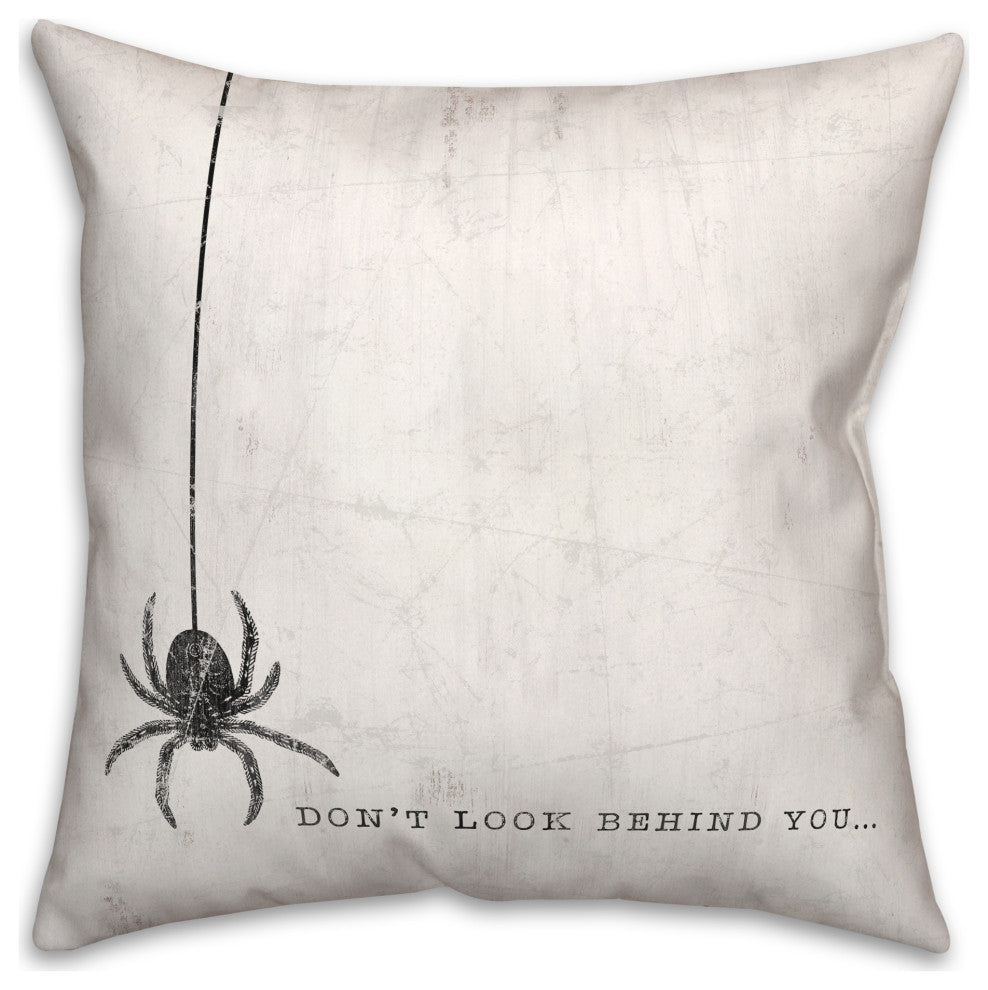 Look Behind You Spider 16x16 Throw Pillow