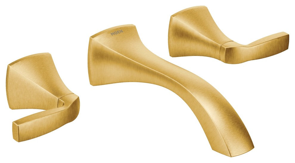 Moen Voss Brushed Gold Two-Handle Wall Mount Bathroom Faucet