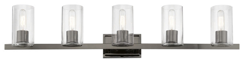 Clarion 5 Light Black Chrome Vanity Sconce