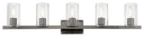 Clarion 5 Light Black Chrome Vanity Sconce