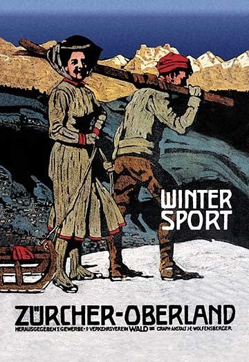 Winter Sport: Cross - Country Skiing - Gallery Wrapped Canvas Art 28" x 42"