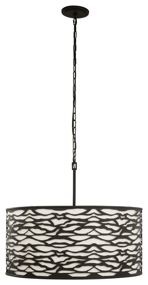 Varaluz 348P06 Kato 6 Light 30"W Drum Chandelier - Carbon Black