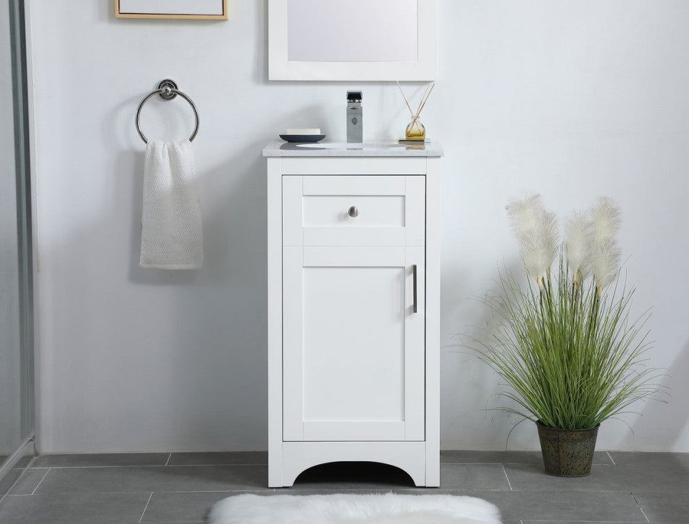 18" Single Bathroom Vanity, White