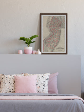 "Colored New Jersey" Framed Painting Print, 12x18