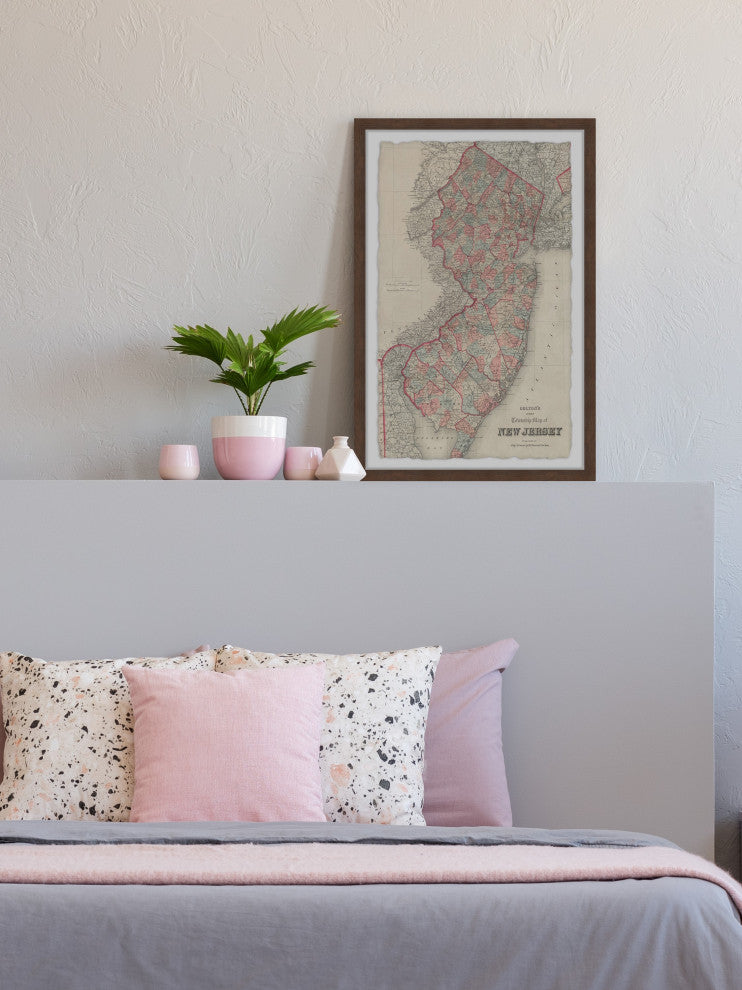 "Colored New Jersey" Framed Painting Print, 12x18