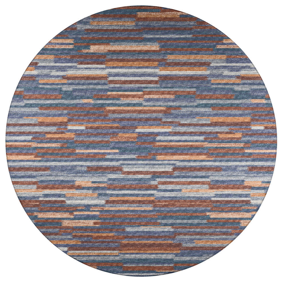Indoor/Outdoor Sedona SN8 Denim Machine Washable 6' x 6' Round Rug