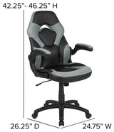 Gaming Desk and Gray/Black Racing Chair Set