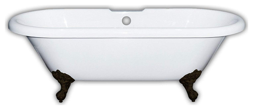 Acrylic Double Ended Clawfoot Bathtub 60" X 30"