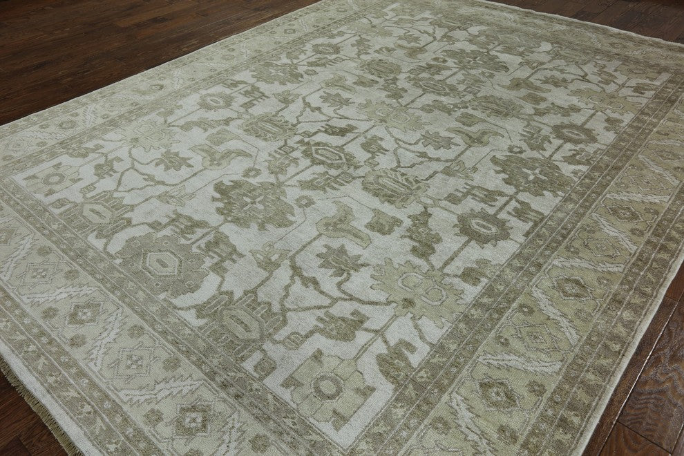 Pure Silk Oriental Hand Knotted Area Rug, 9'x12'