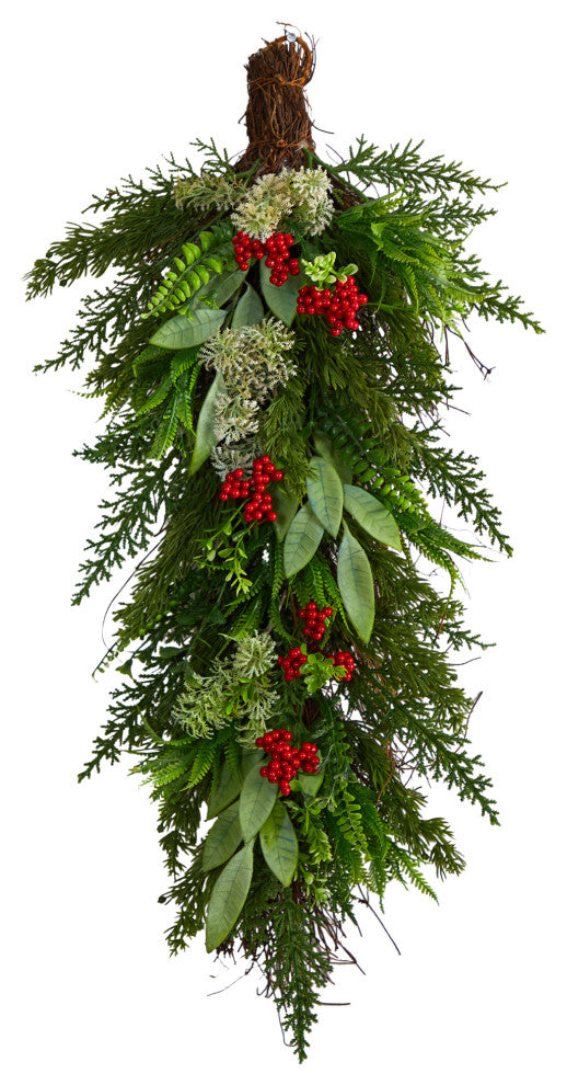 30" Cedar and Berry Artificial Christmas Swag