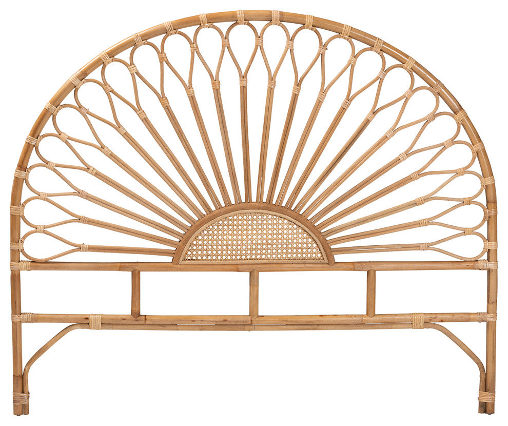 Perenna Modern Bohemian Natural Rattan King Size Standalone Headboard