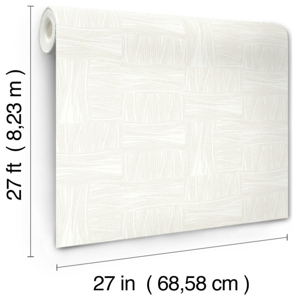 Ivory Wicker Dot Wallpaper