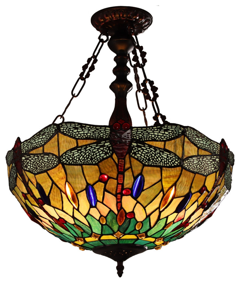 CHLOE Lighting CH3T471GD18-UP3 EMPRESS Blackish Bronze 3 Light Hanging Pendant