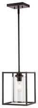 Quinn 8.13" 1-Light Industrial Farmhouse Iron/Glass Pendant, Oil Rubbed Bronze