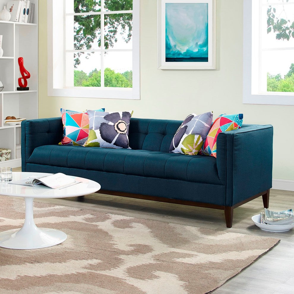 Modern Contemporary Urban Design Living Lounge Room Sofa, Navy Blue, Fabric