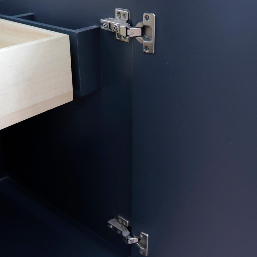 31" Single Vanity, Dark Gray Finish With Black Galaxy And Rectangle Sink