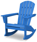 POLYWOOD Nautical Adirondack Rocking Chair, Pacific Blue