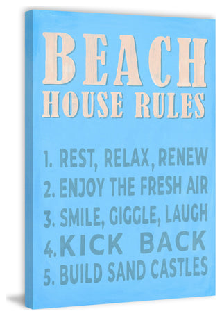 "Beach Rules" Painting Print on Wrapped Canvas, 8x12