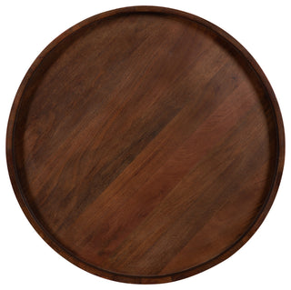 Avery Round Wood Coffee Table, Walnut Brown