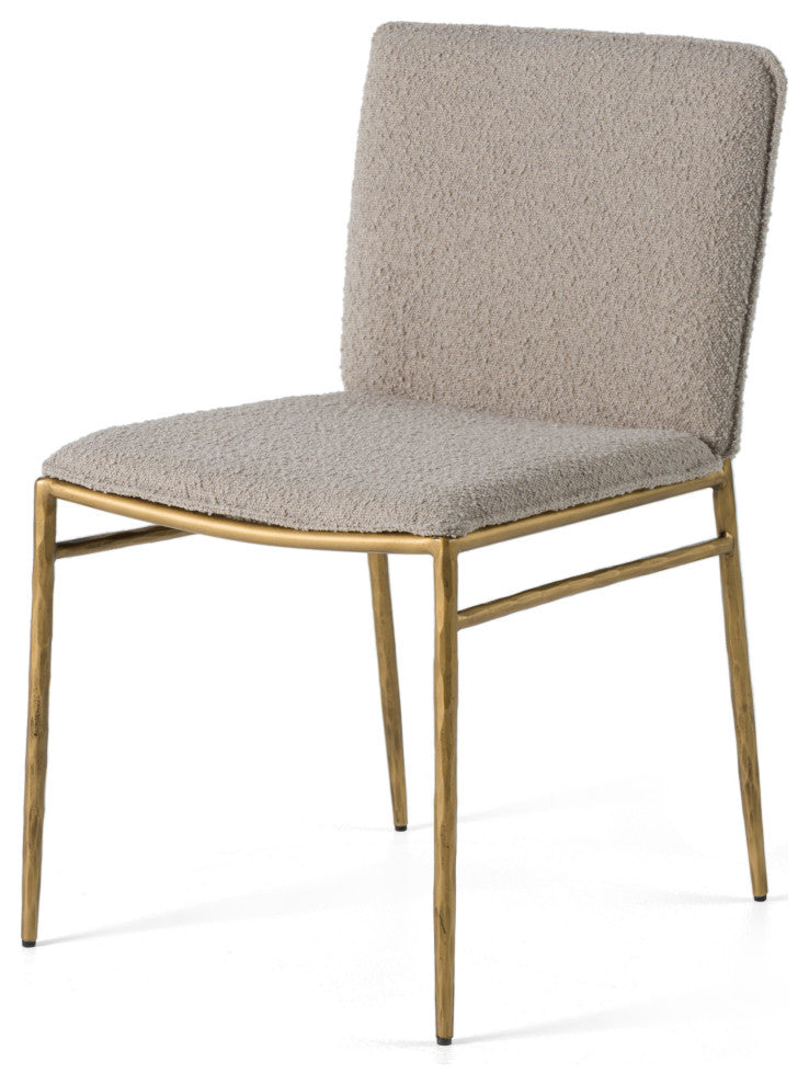 Modrest Atlanta Modern Beige Fabric and Brass Dining Chair