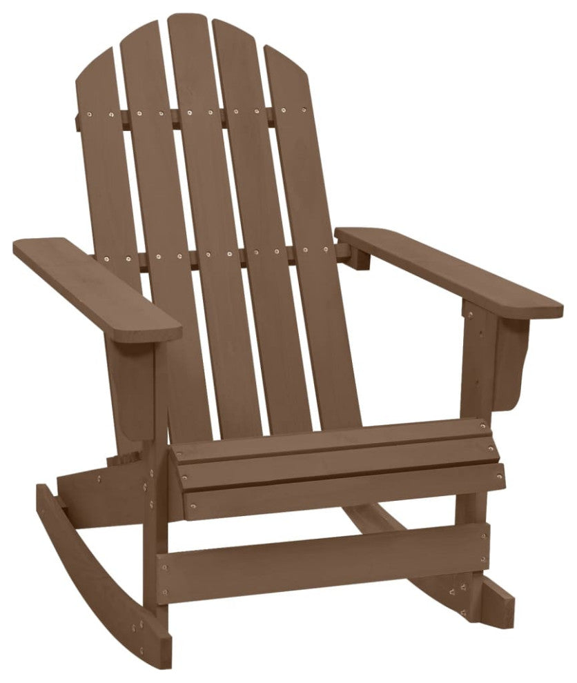 vidaXL Adirondack Rocking Chair Porch Rocker Outdoor Patio Chair Wood Brown