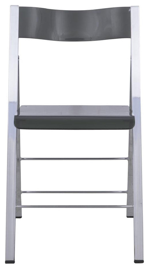LeisureMod Menno Modern Acrylic Folding Chair Transparent Black
