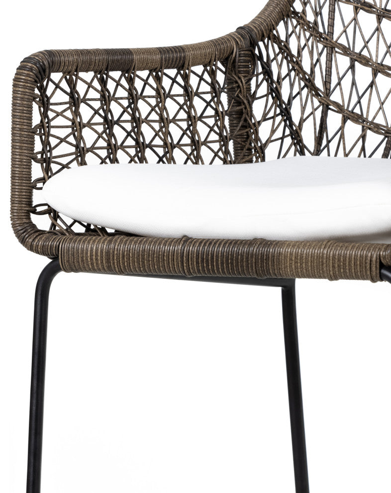 Bandera Outdoor Stool WithCshn-Grey-Bar